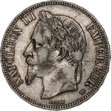 France, Napoléon III, 5 Francs, 1869, Strasbourg, Argent, TB+, Gadoury:739