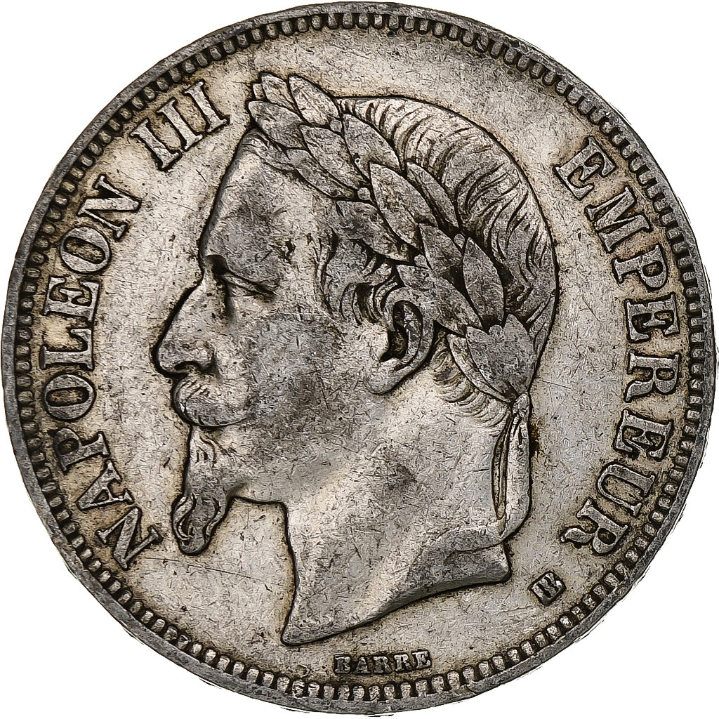 France, Napoléon III, 5 Francs, 1869, Strasbourg, Argent, TB+, Gadoury:739