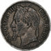 França, Napoleon III, 5 Francs, 1869, Strasbourg, Prata, VF(30-35)