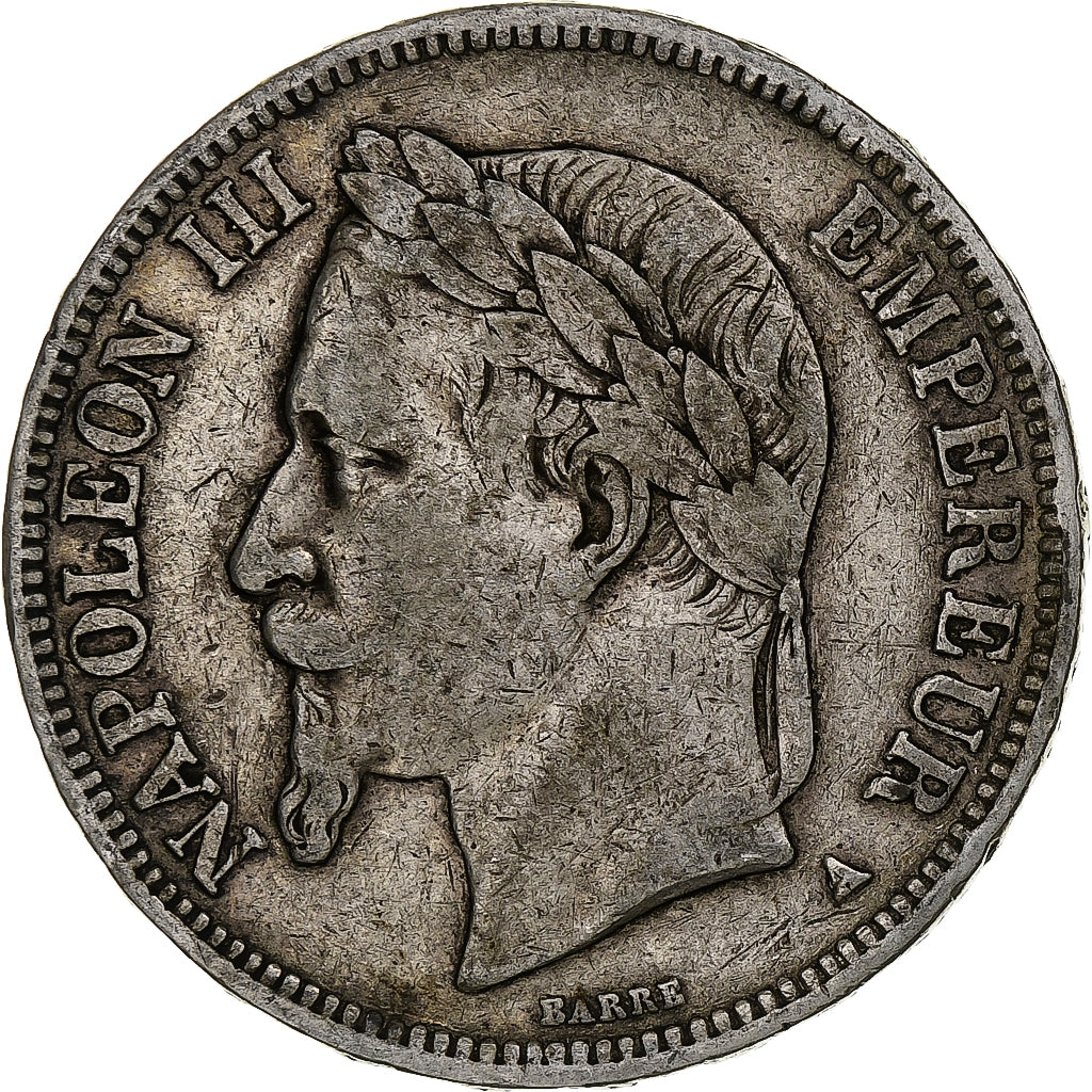 France, Napoleon III, 5 Francs, 1867, Paris, Silver, VF(20-25), KM:799.1