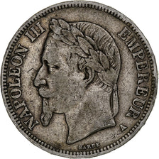 France, Napoleon III, 5 Francs, 1867, Paris, Silver, VF(20-25), KM:799.1