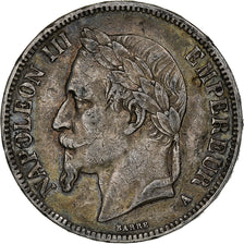 France, Napoleon III, 5 Francs, 1867, Paris, Silver, VF(30-35), KM:799.1