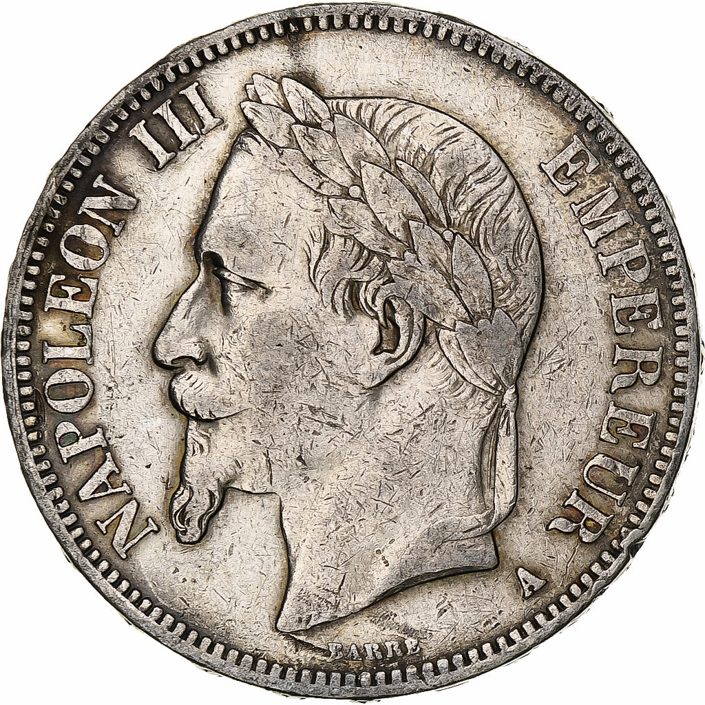 Frankrijk, Napoleon III, 5 Francs, 1868, Paris, Zilver, FR, Gadoury:739