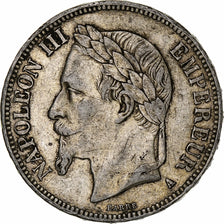 Francia, Napoleon III, 5 Francs, 1868, Paris, Plata, BC+, Gadoury:739, KM:799.1