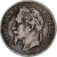 France, Napoléon III, 5 Francs, 1870, Paris, Argent, TB, Gadoury:739, KM:799.1