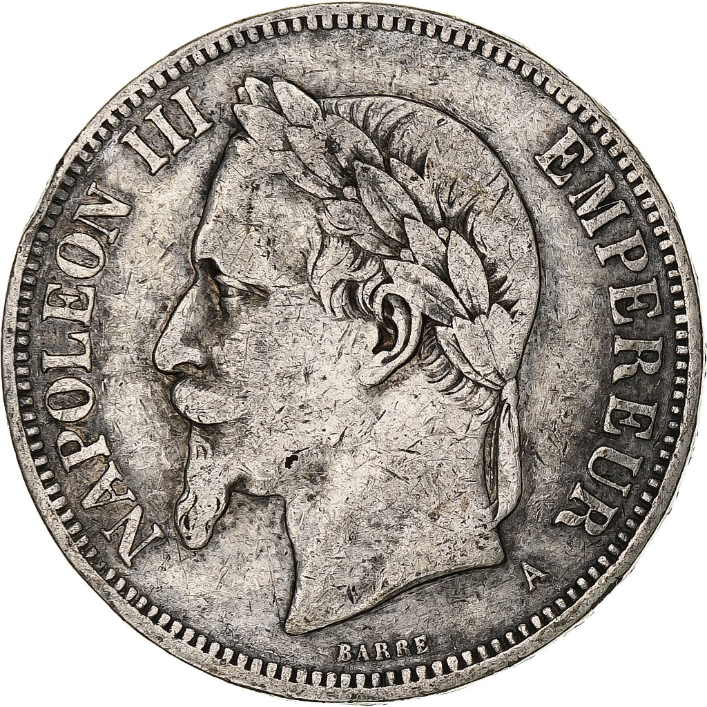 Frankreich, Napoleon III, 5 Francs, 1870, Paris, Silber, S, Gadoury:739