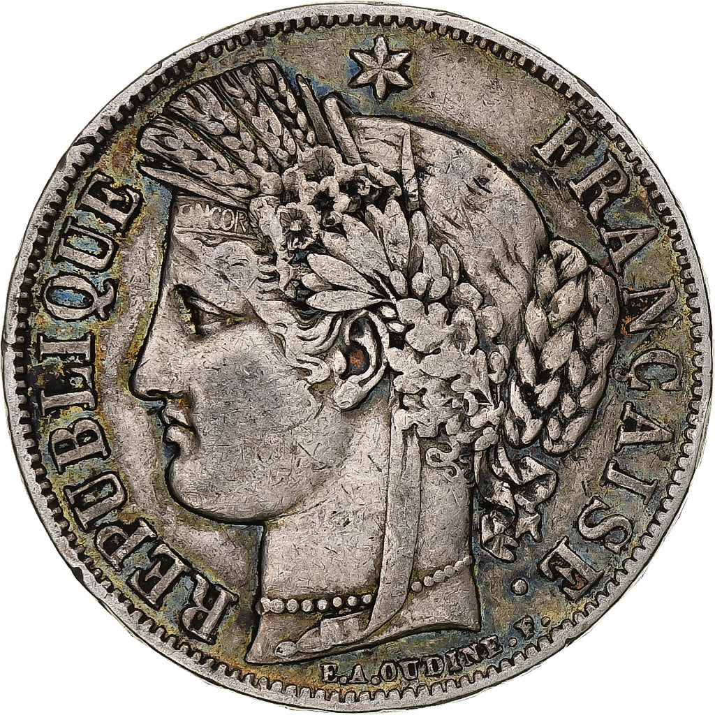 Frankrijk, 5 Francs, Cérès, 1850, Paris, Zilver, FR+, Gadoury:719, KM:761.1