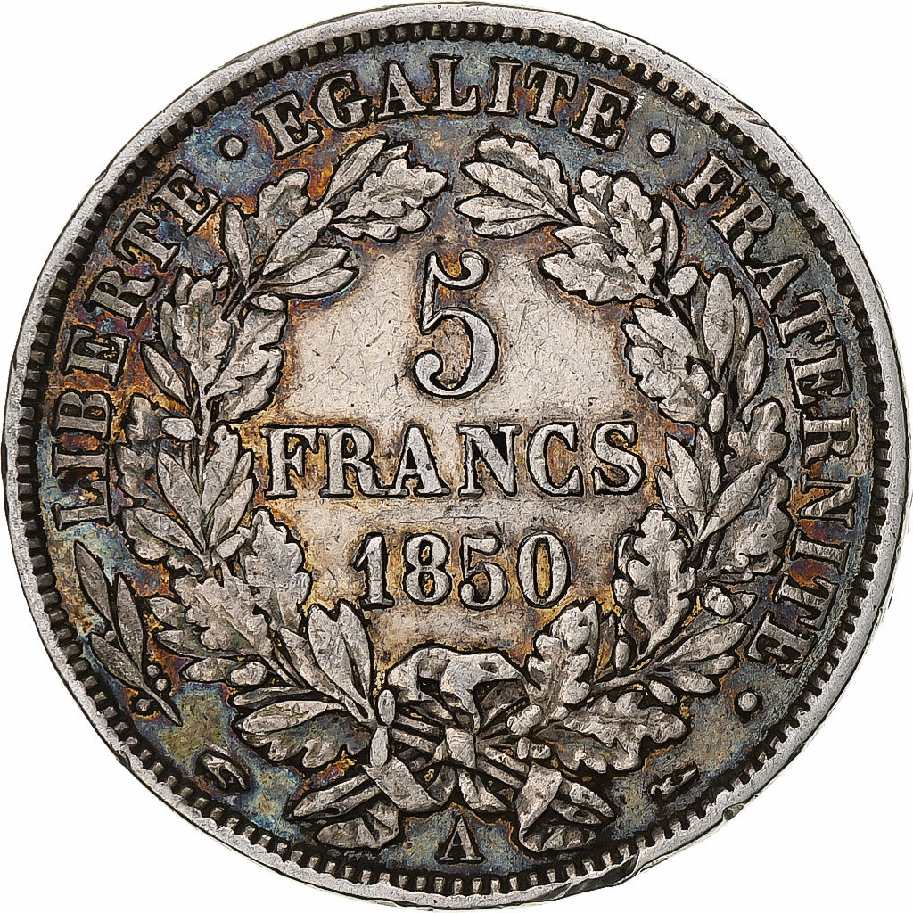 Frankrijk, 5 Francs, Cérès, 1850, Paris, Zilver, FR+, Gadoury:719, KM:761.1
