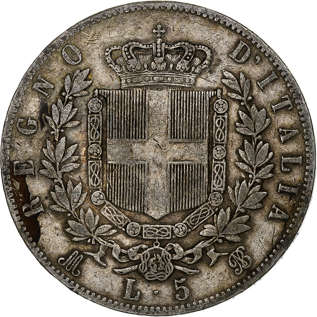 Italy, Vittorio Emanuele II, 5 Lire, 1869, Milan, Silver, VF(20-25), KM:8.3