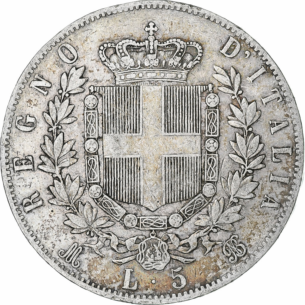 Italy, Vittorio Emanuele II, 5 Lire, 1870, Milan, Silver, VF(20-25), KM:8.3