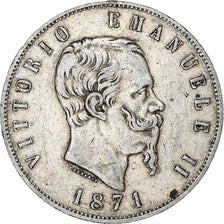 Italy, Vittorio Emanuele II, 5 Lire, 1871, Milan, Silver, VF(20-25), KM:8.3