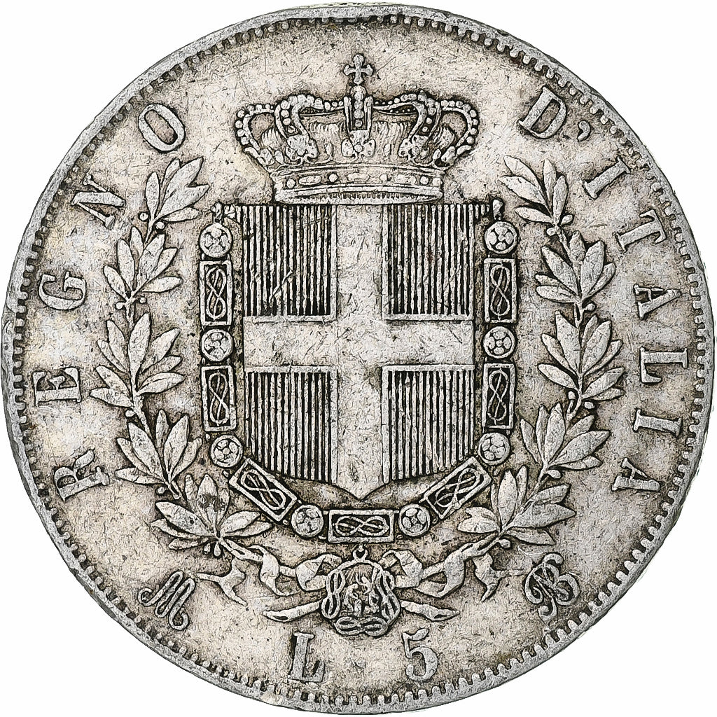 Italy, Vittorio Emanuele II, 5 Lire, 1871, Milan, Silver, VF(20-25), KM:8.3