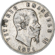 Italy, Vittorio Emanuele II, 5 Lire, 1871, Milan, Silver, VF(20-25), KM:8.3