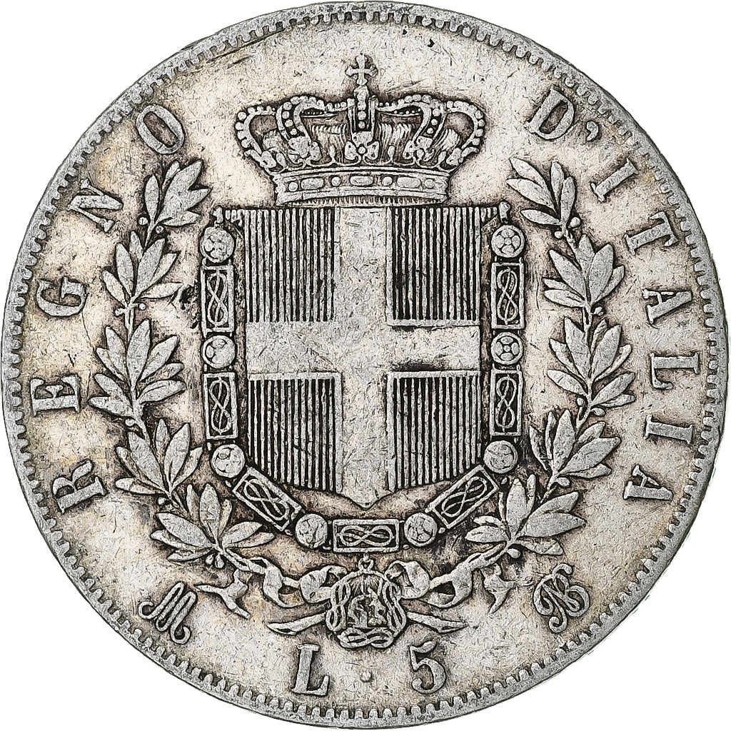 Italy, Vittorio Emanuele II, 5 Lire, 1871, Milan, Silver, VF(20-25), KM:8.3