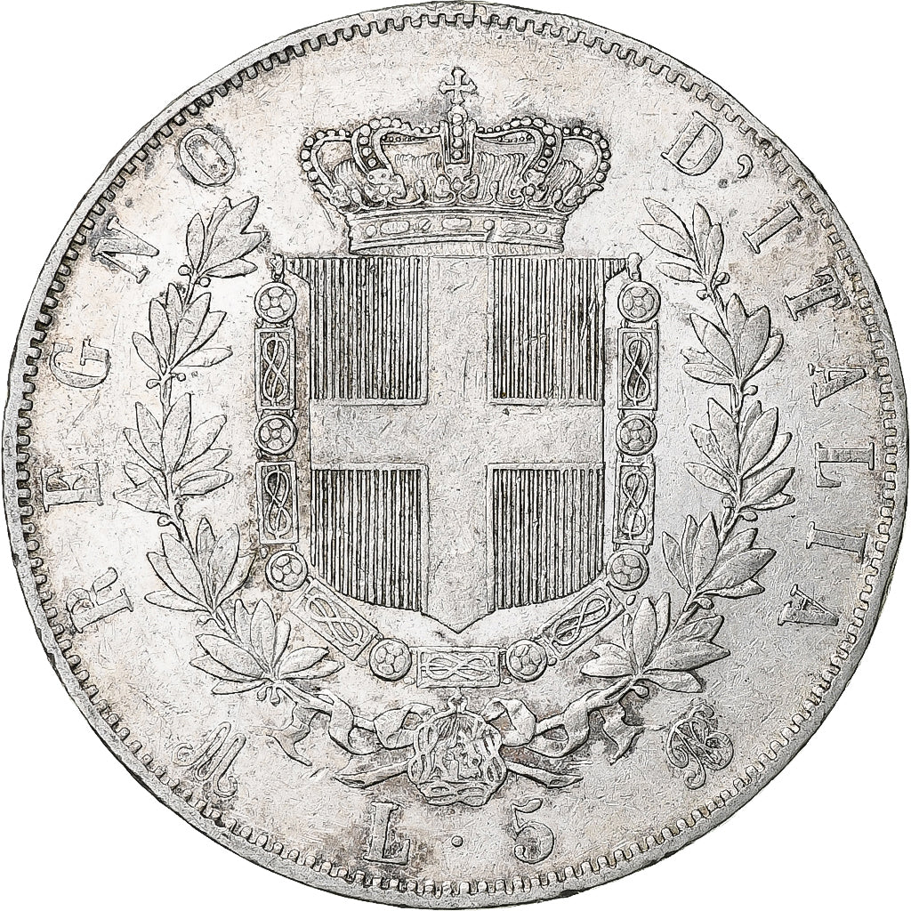 Italie, Vittorio Emanuele II, 5 Lire, 1871, Milan, Argent, TB+, KM:8.3
