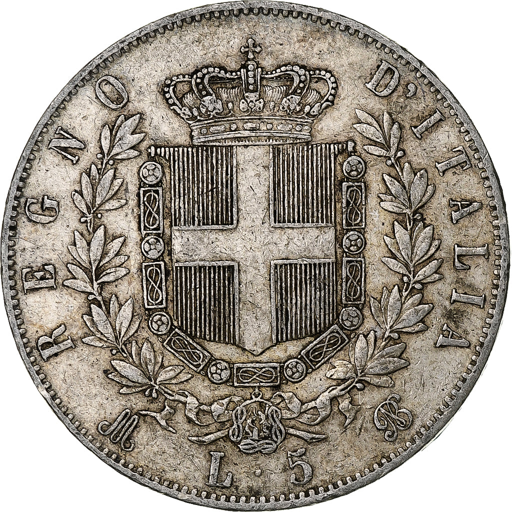 Italie, Vittorio Emanuele II, 5 Lire, 1871, Milan, Argent, TB+, KM:8.3