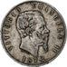 Itália, Vittorio Emanuele II, 5 Lire, 1872, Milan, Prata, VF(20-25), KM:8.3