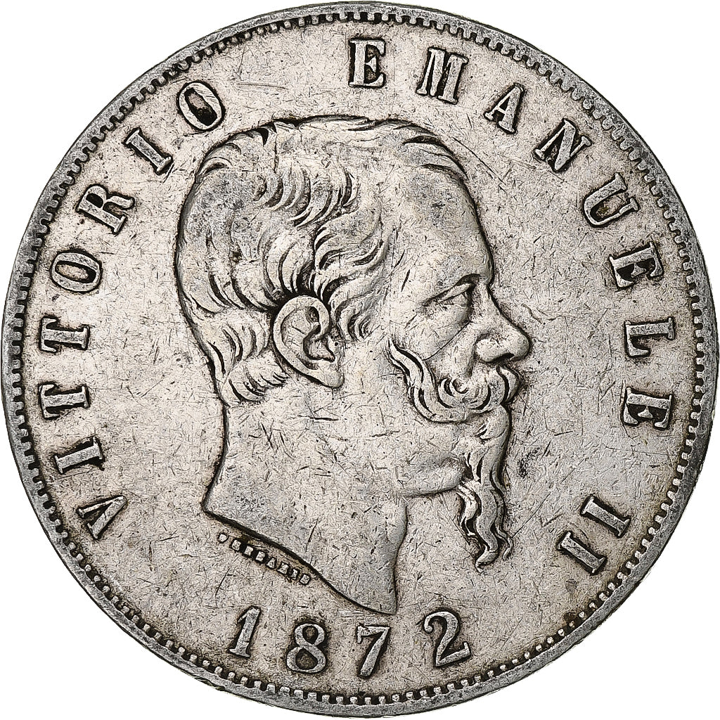 Italien, Vittorio Emanuele II, 5 Lire, 1872, Milan, Silber, S, KM:8.3