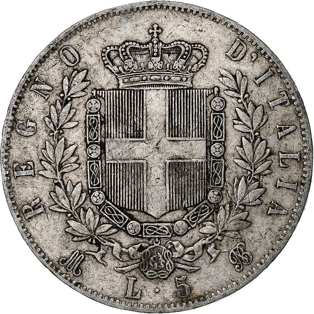 Italien, Vittorio Emanuele II, 5 Lire, 1872, Milan, Silber, S, KM:8.3