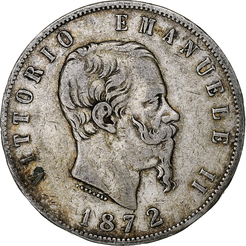 Italien, Vittorio Emanuele II, 5 Lire, 1872, Milan, Silber, S, KM:8.3