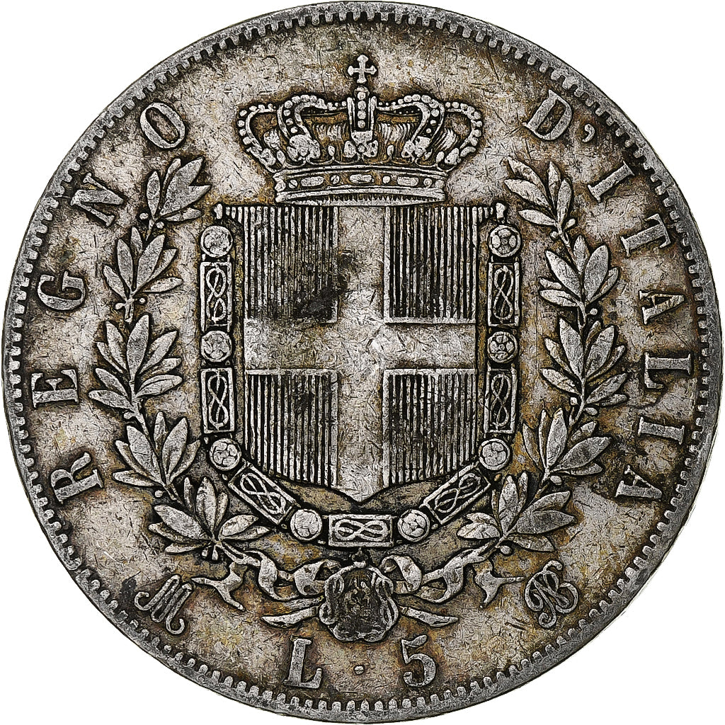 Italien, Vittorio Emanuele II, 5 Lire, 1872, Milan, Silber, S, KM:8.3