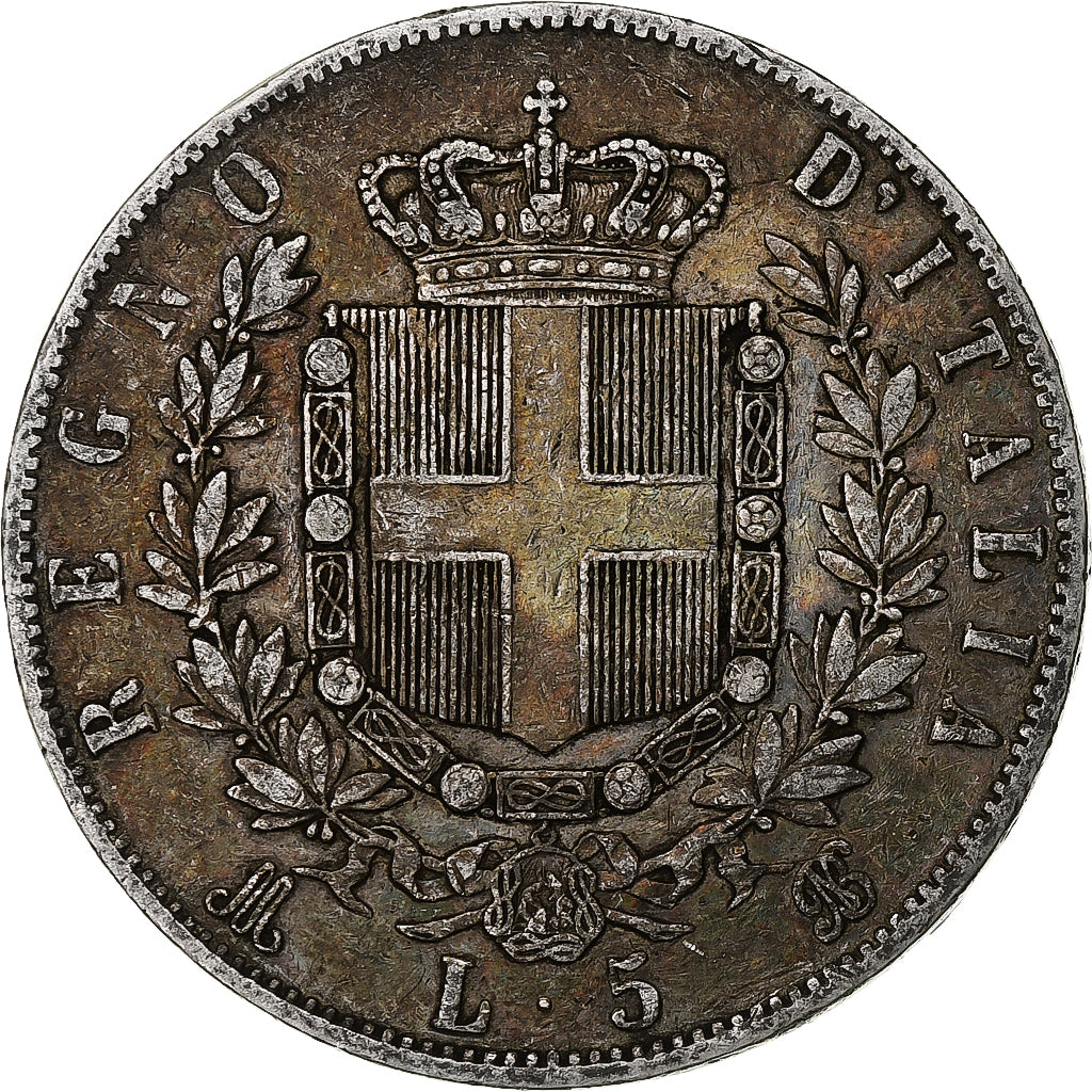 Italy, Vittorio Emanuele II, 5 Lire, 1873, Milan, Silver, VF(20-25), KM:8.3