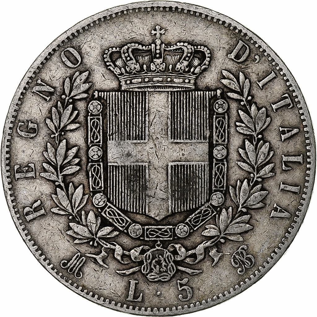 Italy, Vittorio Emanuele II, 5 Lire, 1873, Milan, Silver, VF(20-25), KM:8.3