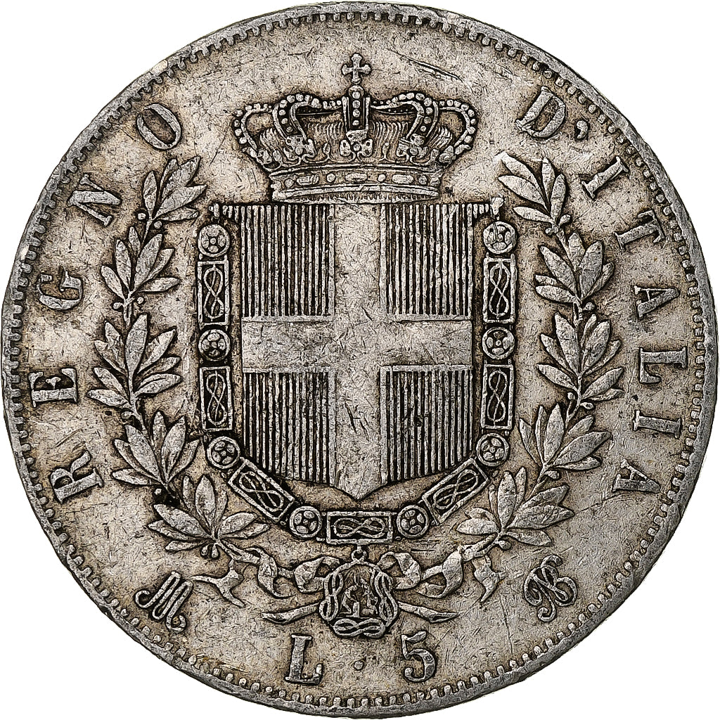 Italy, Vittorio Emanuele II, 5 Lire, 1873, Milan, Silver, VF(20-25), KM:8.3