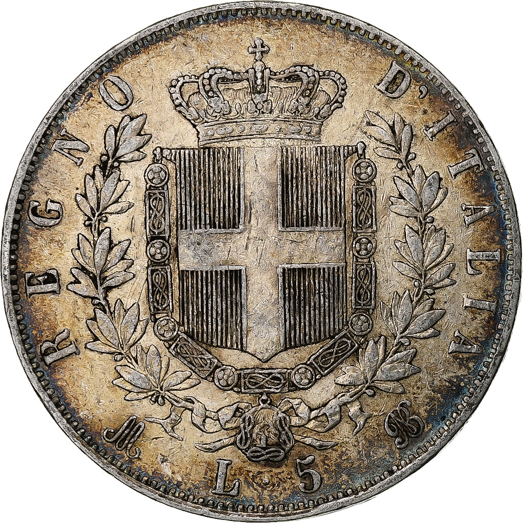 Itália, Vittorio Emanuele II, 5 Lire, 1873, Milan, Prata, VF(30-35), KM:8.3