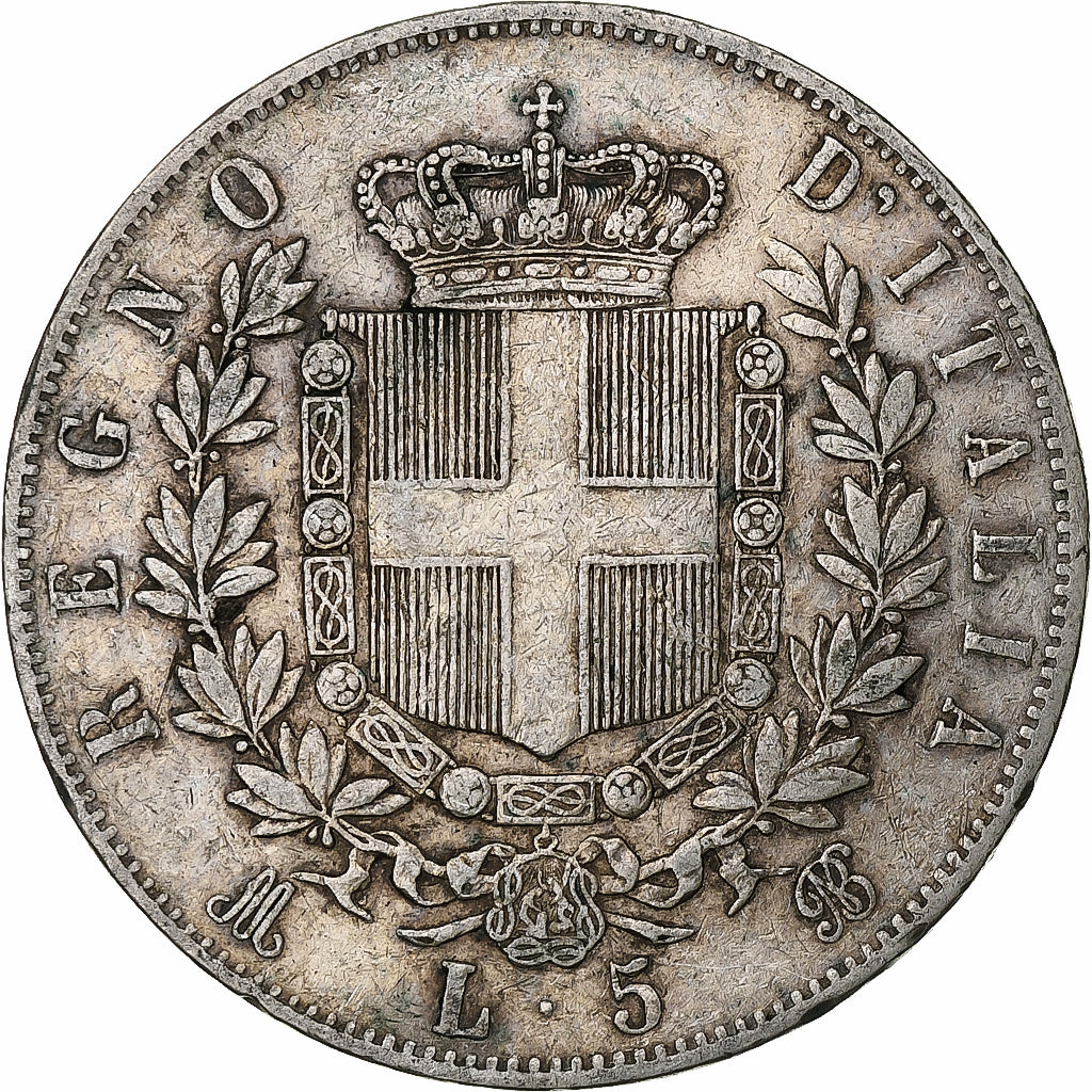 Italy, Vittorio Emanuele II, 5 Lire, 1873, Milan, Silver, VF(30-35), KM:8.3