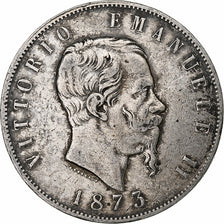 Italie, Vittorio Emanuele II, 5 Lire, 1873, Milan, Argent, TB+, KM:8.3