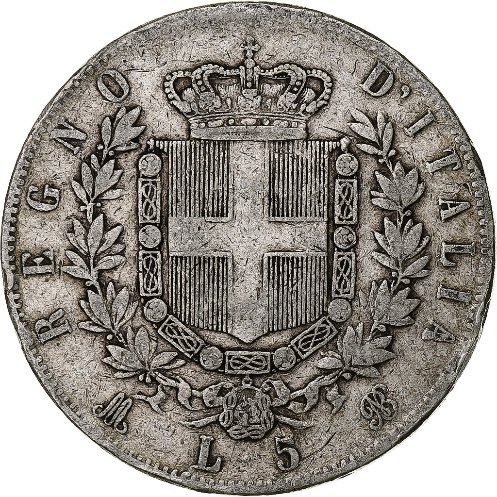Italy, Vittorio Emanuele II, 5 Lire, 1874, Milan, Silver, VF(20-25), KM:8.3