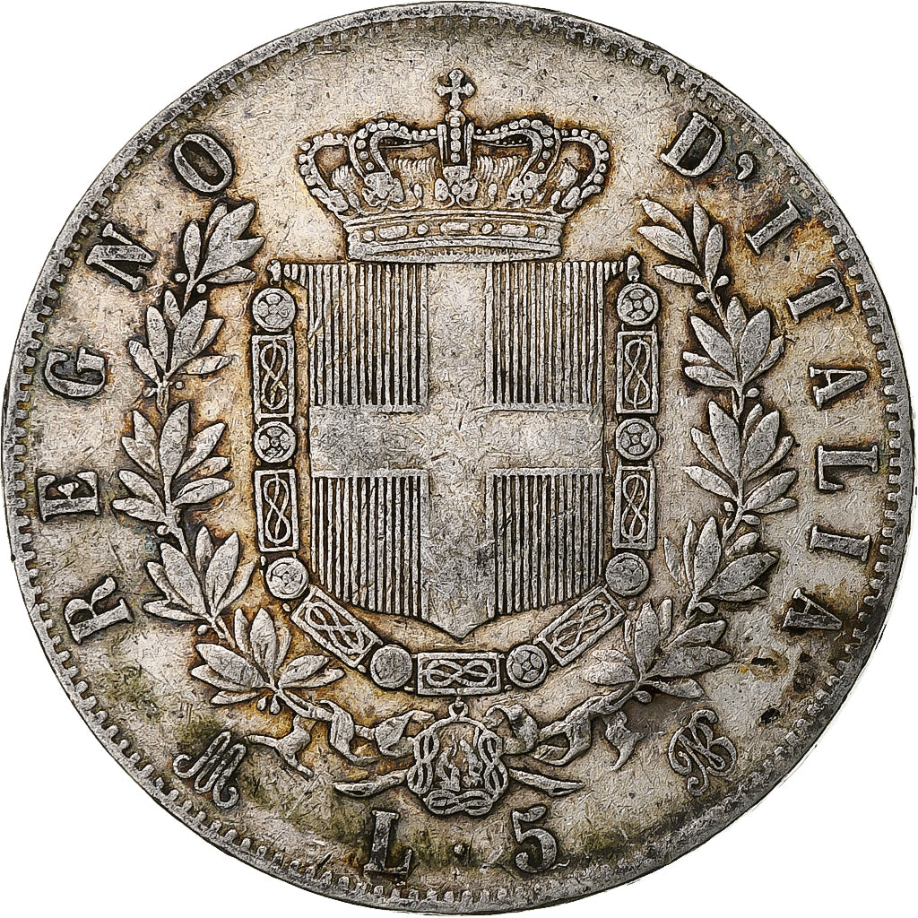 Italy, Vittorio Emanuele II, 5 Lire, 1874, Milan, Silver, VF(20-25), KM:8.3
