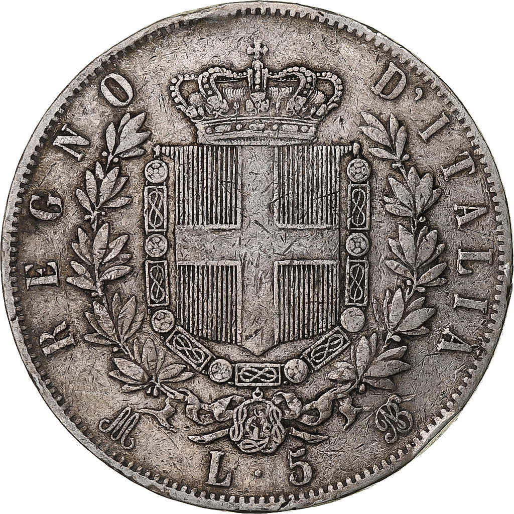 Italy, Vittorio Emanuele II, 5 Lire, 1874, Milan, Silver, VF(30-35), KM:8.3