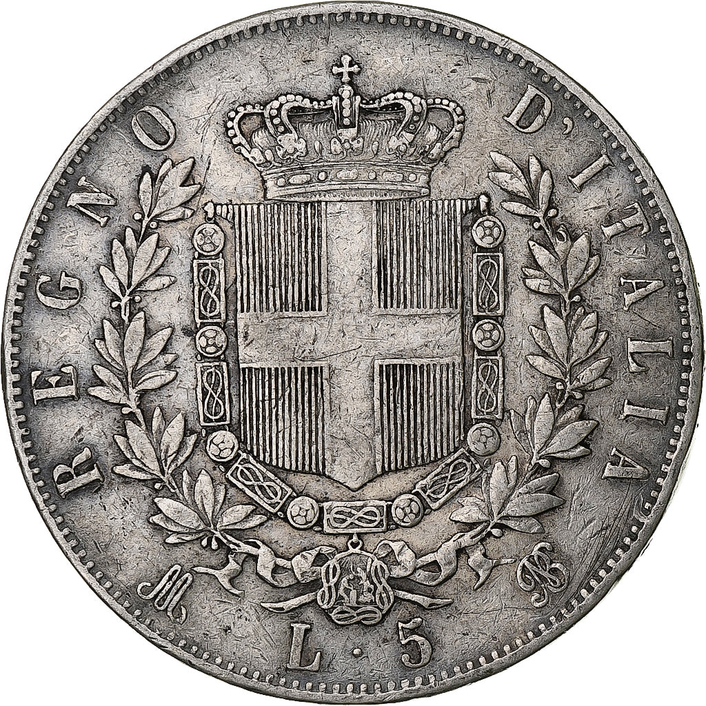 Italy, Vittorio Emanuele II, 5 Lire, 1874, Milan, Silver, VF(30-35), KM:8.3