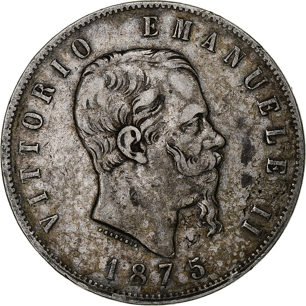 Italy, Vittorio Emanuele II, 5 Lire, 1875, Milan, Silver, VF(20-25), KM:8.3
