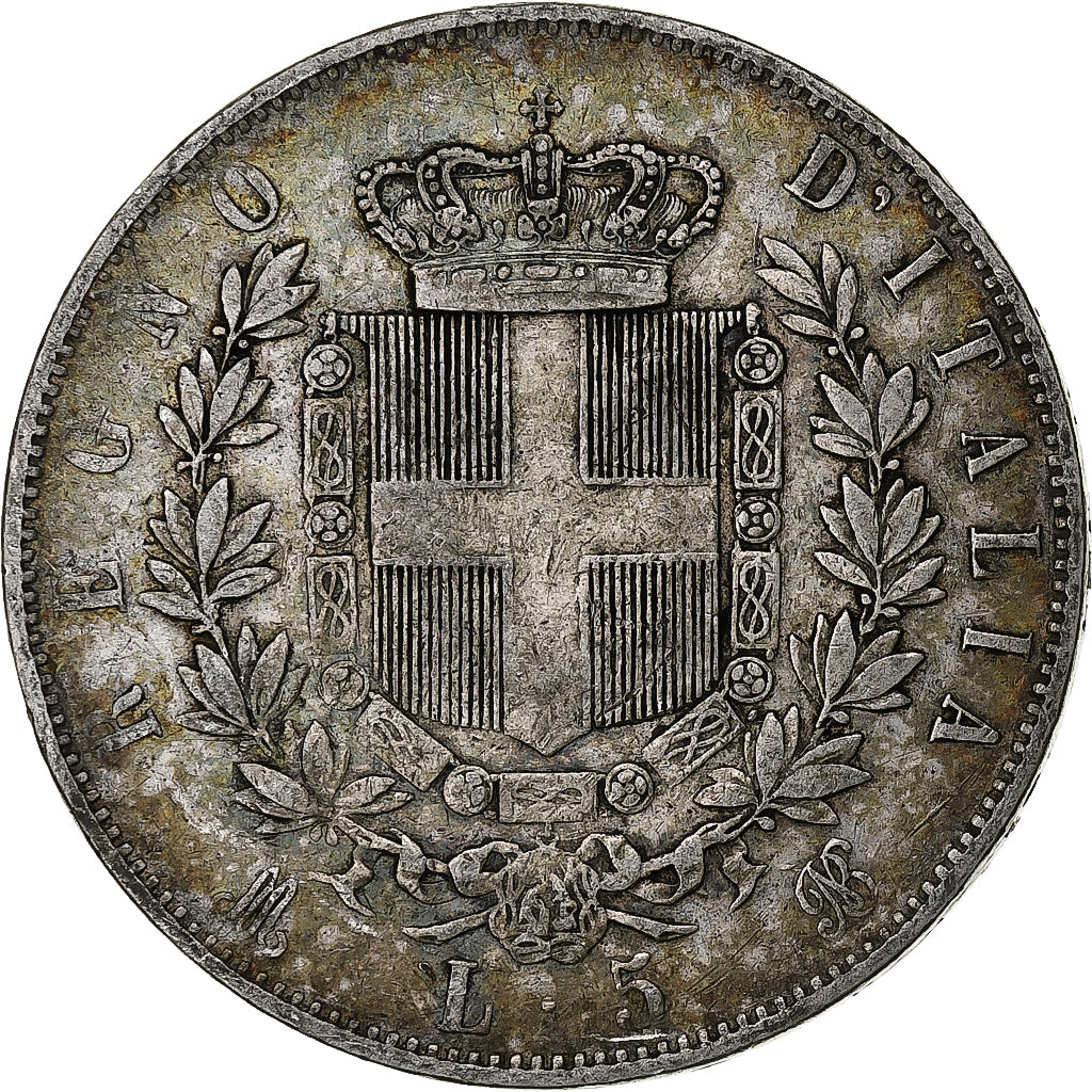 Italy, Vittorio Emanuele II, 5 Lire, 1875, Milan, Silver, VF(20-25), KM:8.3
