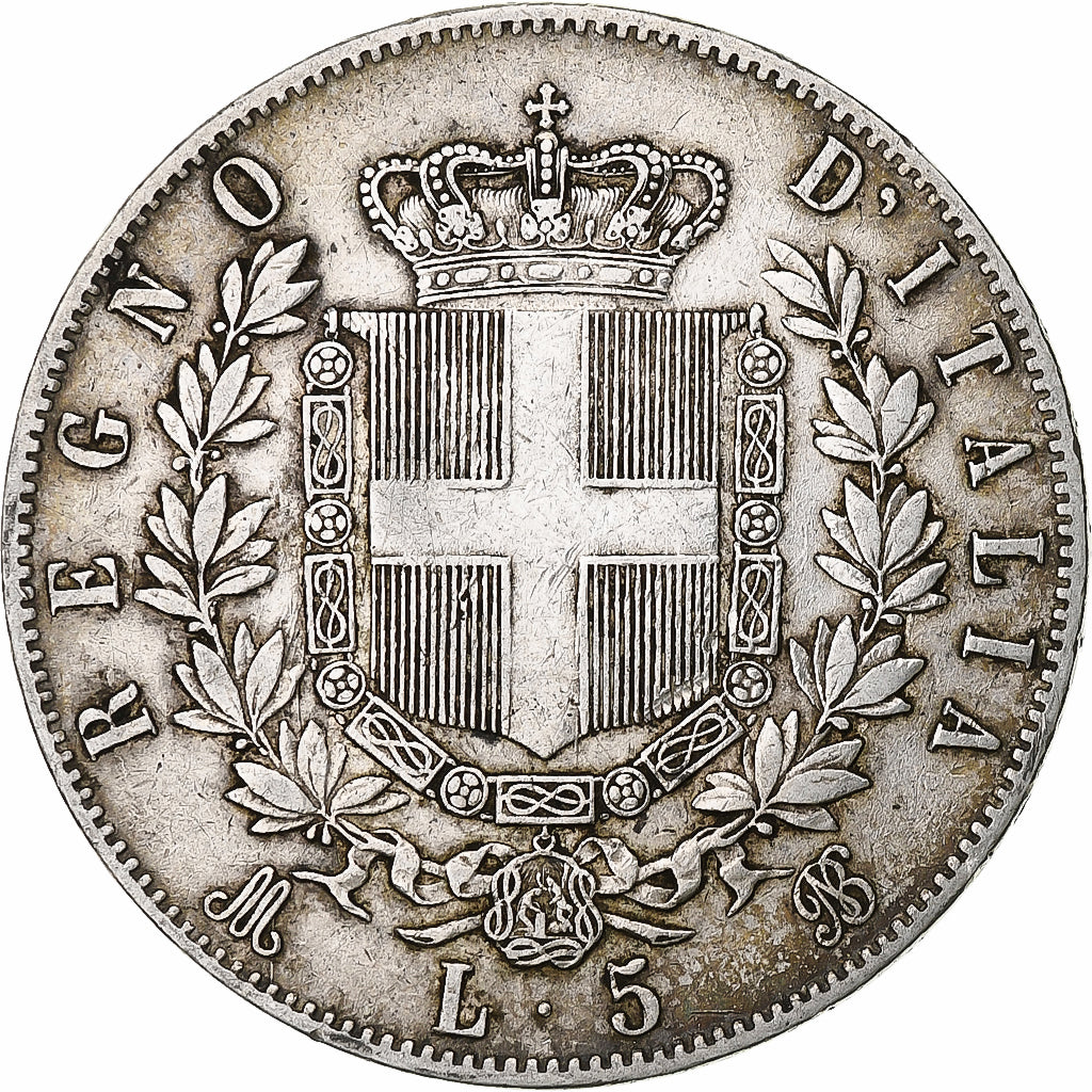 Italy, Vittorio Emanuele II, 5 Lire, 1875, Milan, Silver, VF(20-25), KM:8.3
