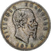 Italia, Vittorio Emanuele II, 5 Lire, 1875, Milan, Plata, BC+, KM:8.3