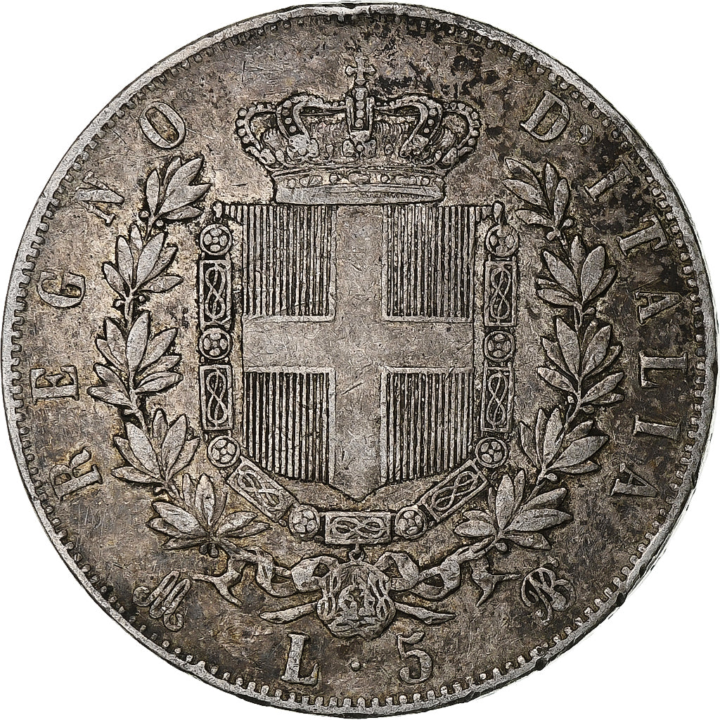 Italy, Vittorio Emanuele II, 5 Lire, 1875, Milan, Silver, VF(30-35), KM:8.3