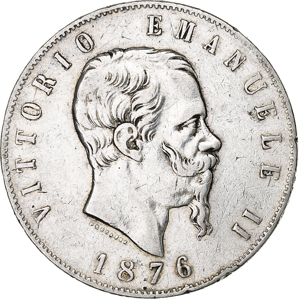 Italy, Vittorio Emanuele II, 5 Lire, 1876, Rome, Silver, VF(20-25), KM:8.4