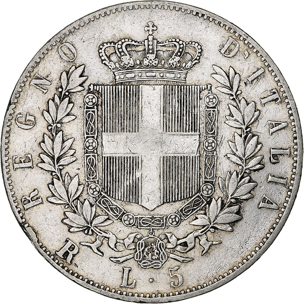 Italy, Vittorio Emanuele II, 5 Lire, 1876, Rome, Silver, VF(20-25), KM:8.4