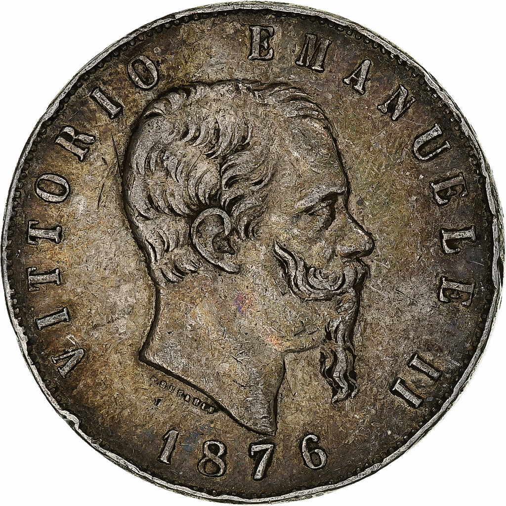 Italie, Vittorio Emanuele II, 5 Lire, 1876, Rome, Argent, TB, KM:8.4