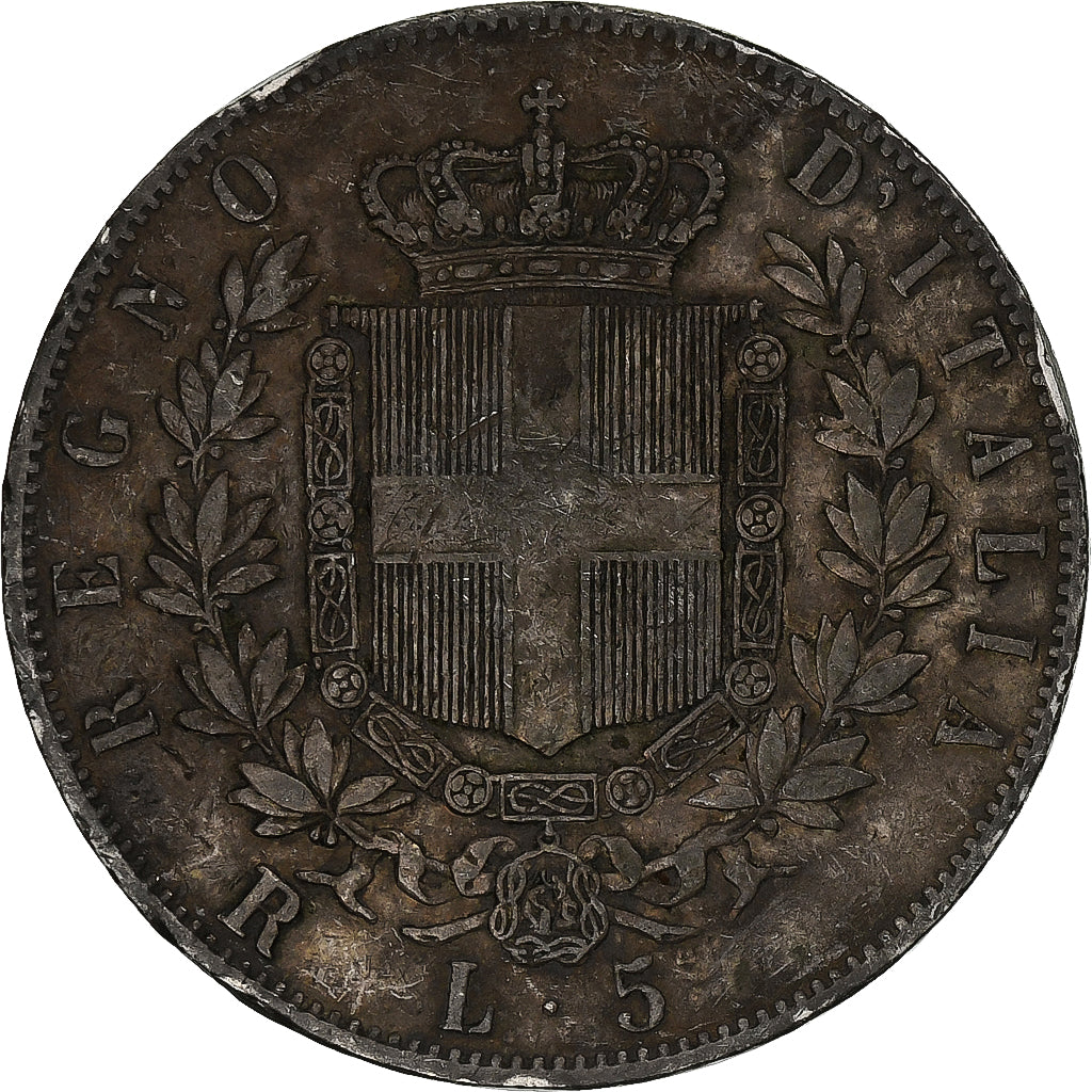 Italy, Vittorio Emanuele II, 5 Lire, 1876, Rome, Silver, VF(20-25), KM:8.4