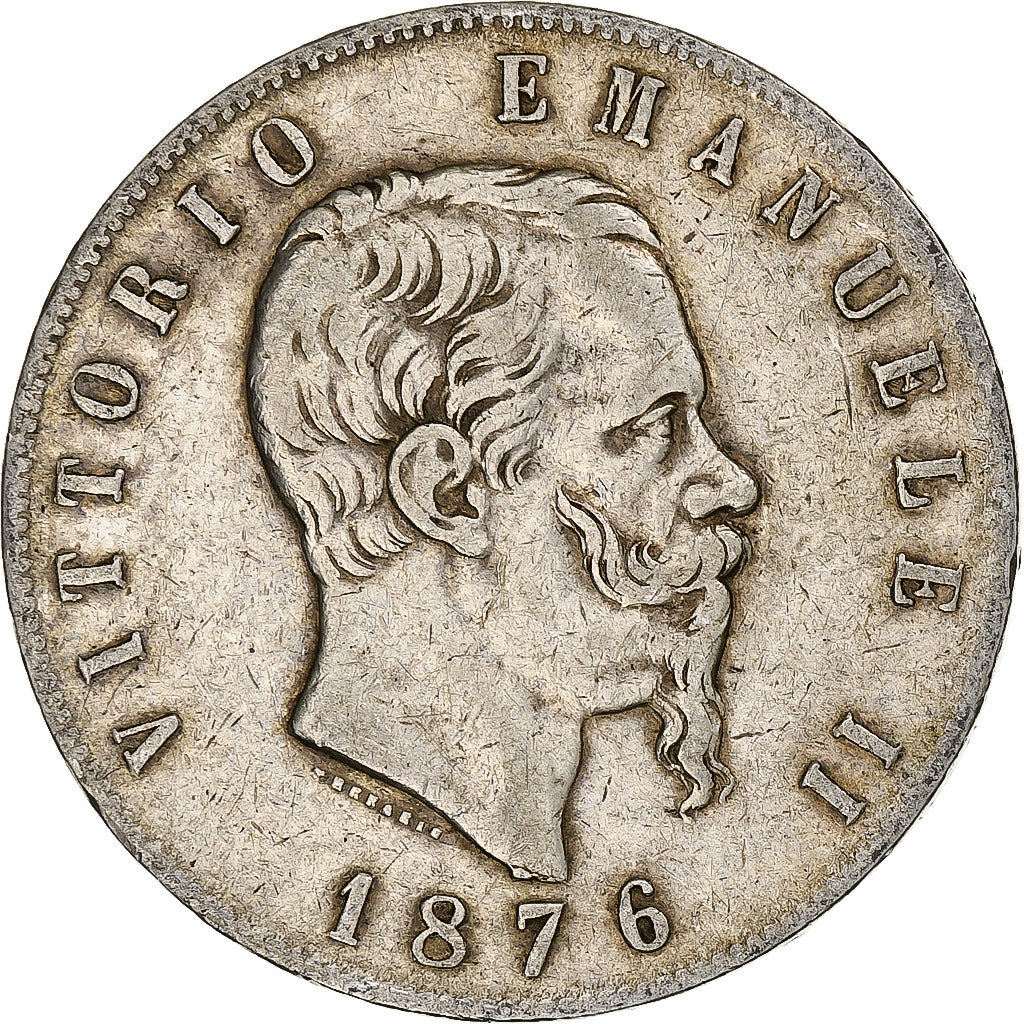 Italy, Vittorio Emanuele II, 5 Lire, 1876, Rome, Silver, VF(20-25), KM:8.4