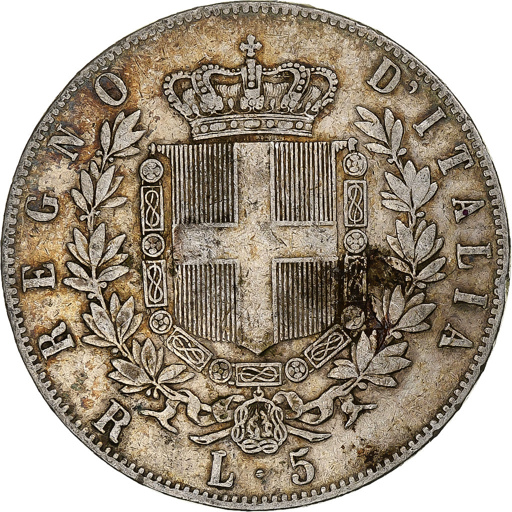 Italy, Vittorio Emanuele II, 5 Lire, 1876, Rome, Silver, VF(20-25), KM:8.4