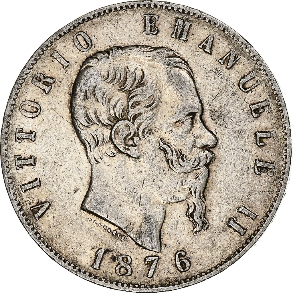 Italy, Vittorio Emanuele II, 5 Lire, 1876, Rome, Silver, VF(30-35), KM:8.4