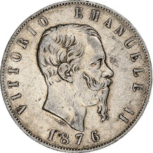 Italy, Vittorio Emanuele II, 5 Lire, 1876, Rome, Silver, VF(30-35), KM:8.4