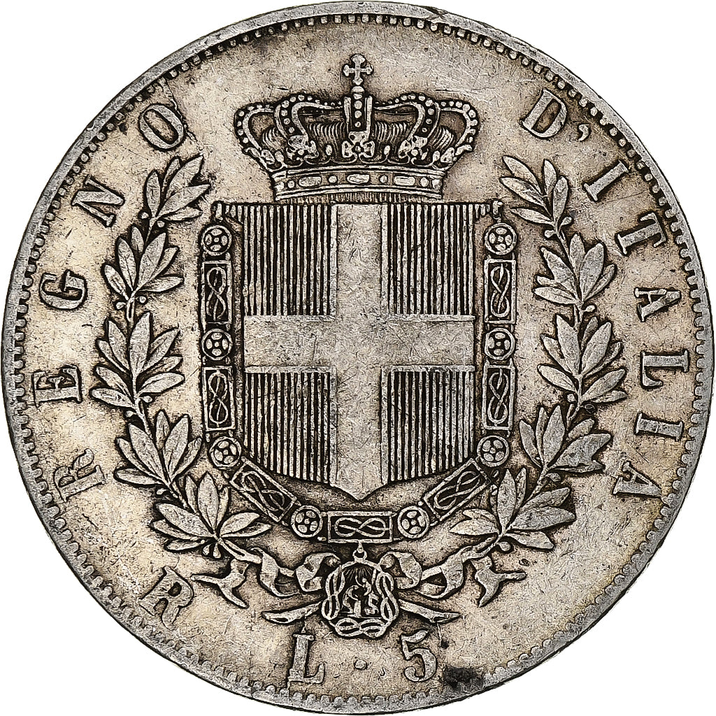 Italy, Vittorio Emanuele II, 5 Lire, 1876, Rome, Silver, VF(30-35), KM:8.4