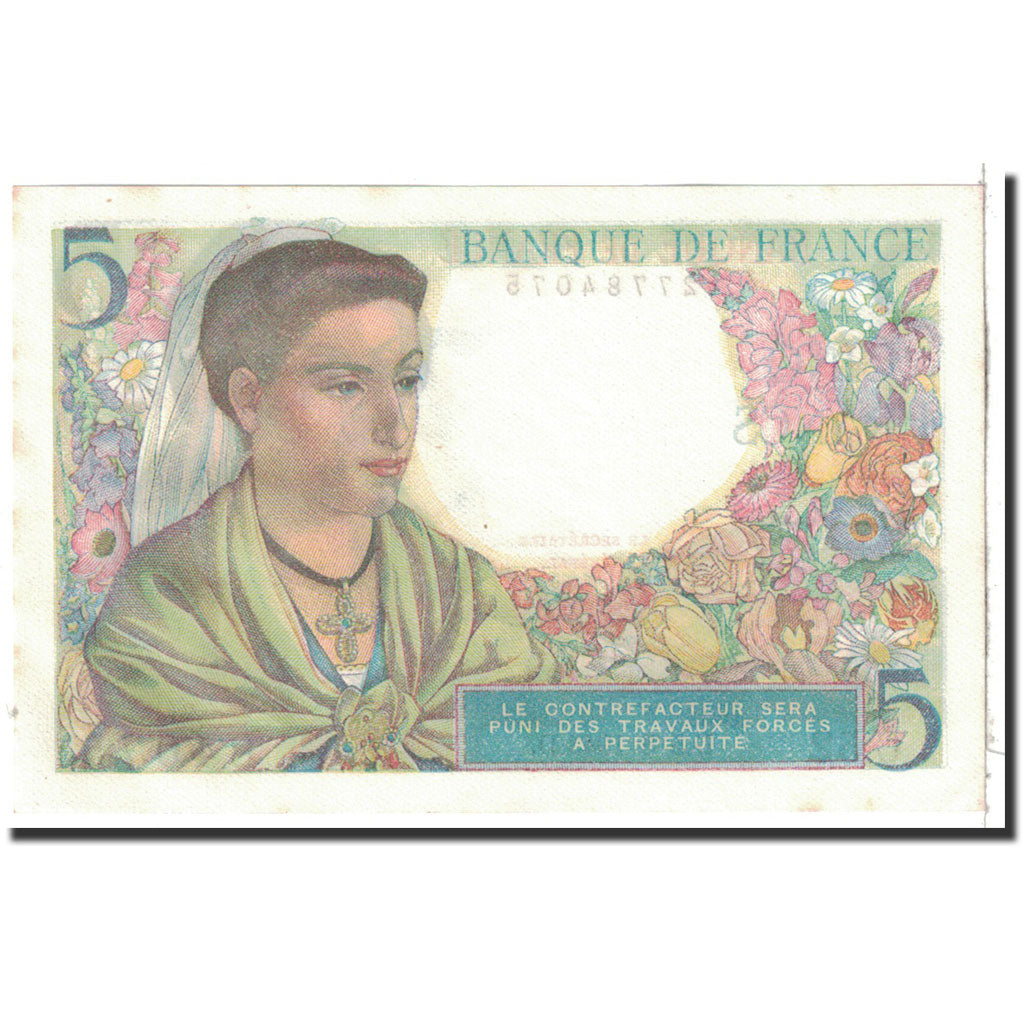 Banknote, France, 5 Francs, 1943, 1943-08-05, UNC(64), Fayette:5.3, KM:98a